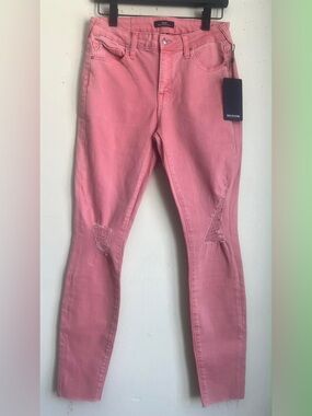 True Religion Pink Skinny Ripped Jeans